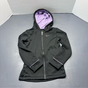 Nike Girls Hoodie Sz 6 Black & Purple